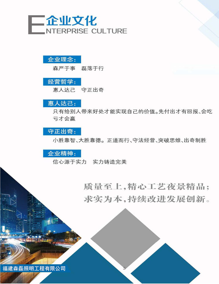 福建乐鱼·体育官方网站照明工程有限公司企业文化